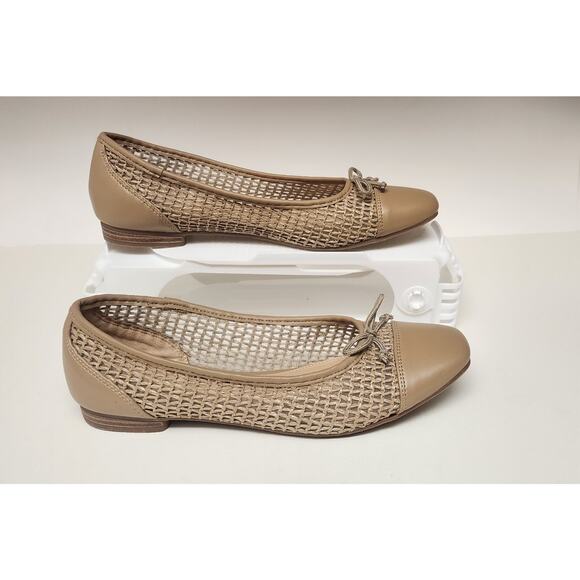 Time and Tru Womens WMTT24FF009 Brown Woven Cap Toe Slip On Size 9 Ballet Flats - Picture 3 of 11